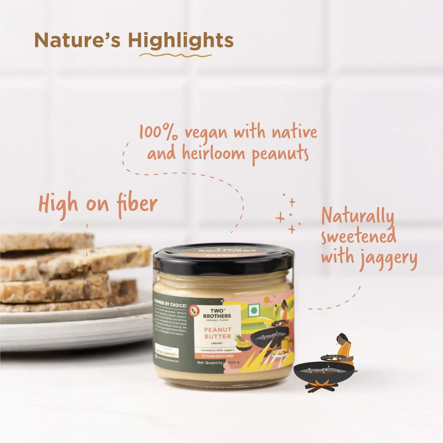Peanut Butter, Creamy with Jaggery, Stoneground - Image 12