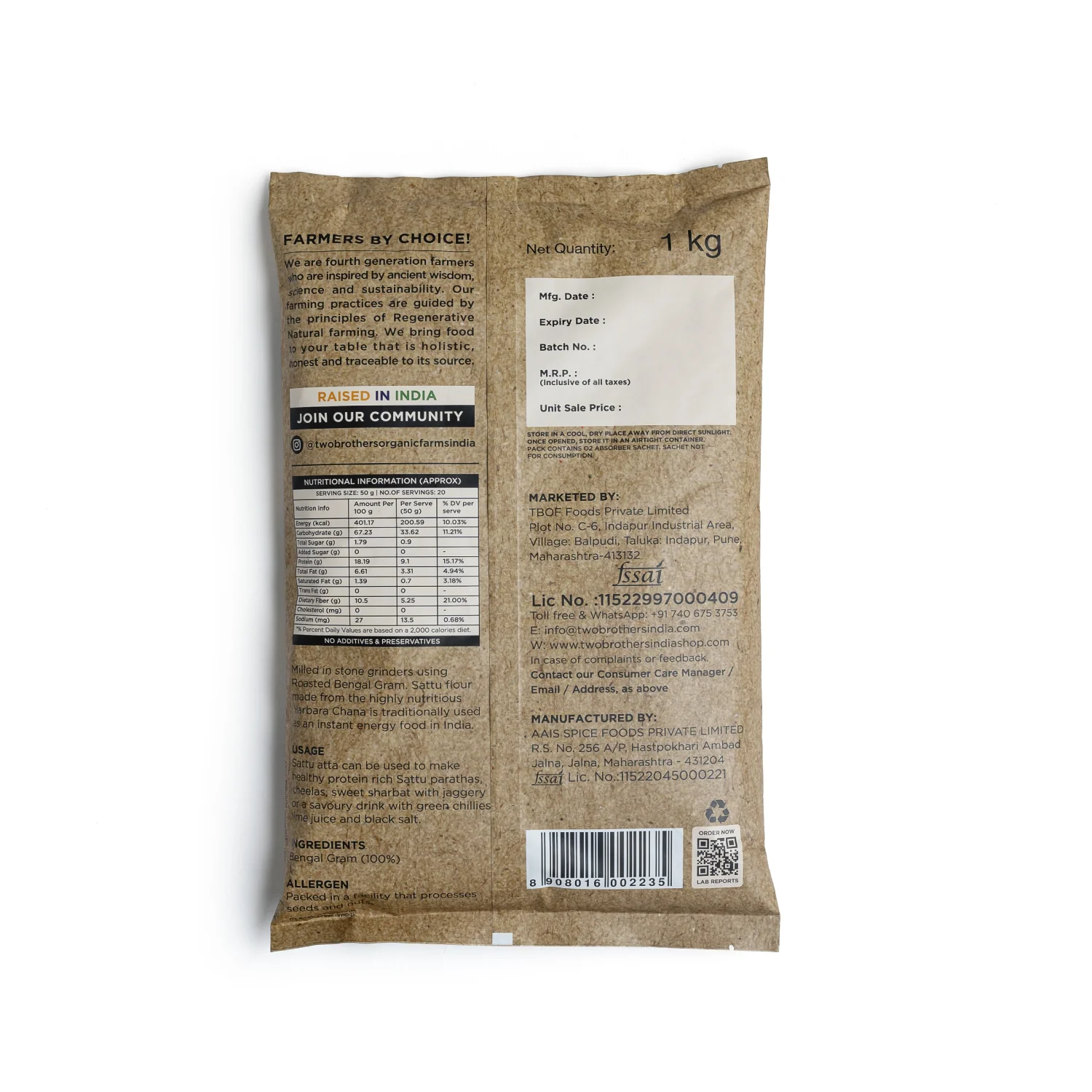 Sattu Atta, Stoneground 1kg - Image 10