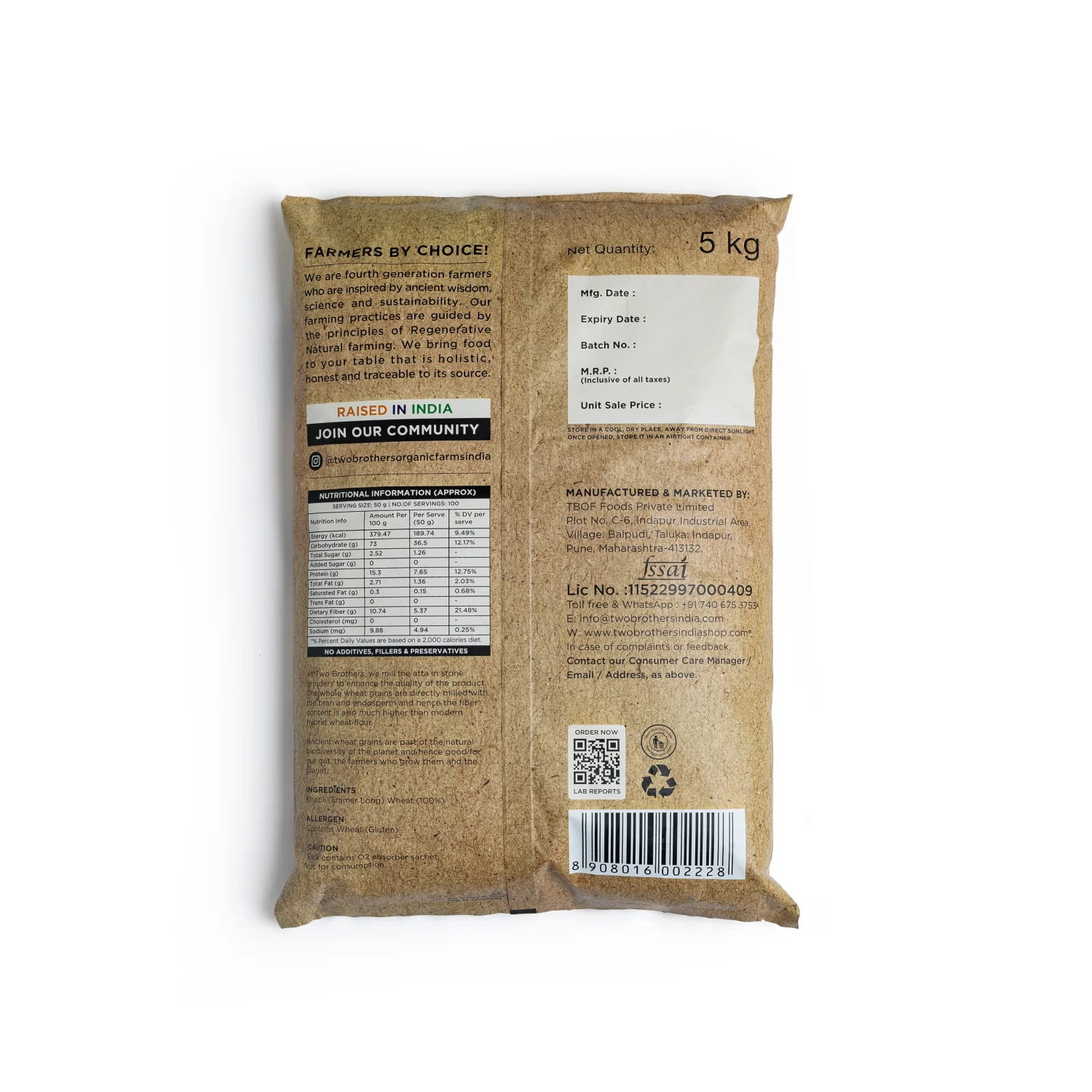 Khapli Wheat Flour (Emmer Wheat Flour) Atta Stone Ground - Image 11