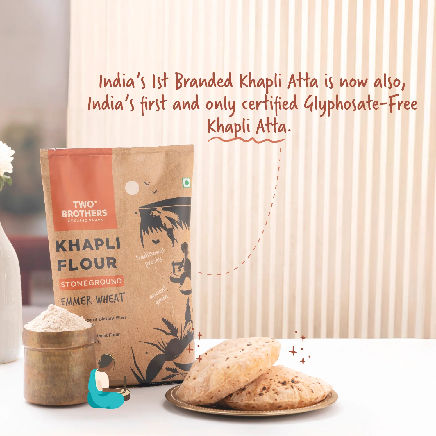 Khapli Wheat Atta (Emmer Wheat Flour) Atta Stone Ground - Image 11
