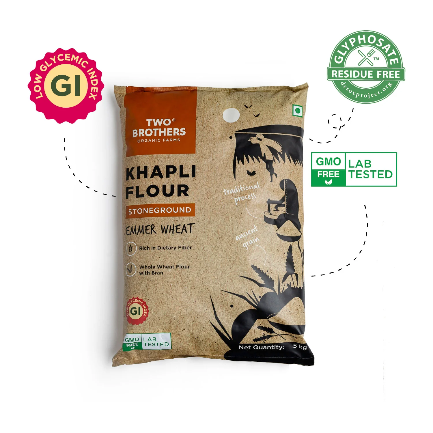 Khapli Wheat Atta (Emmer Wheat Flour) Atta Stone Ground - Image 14