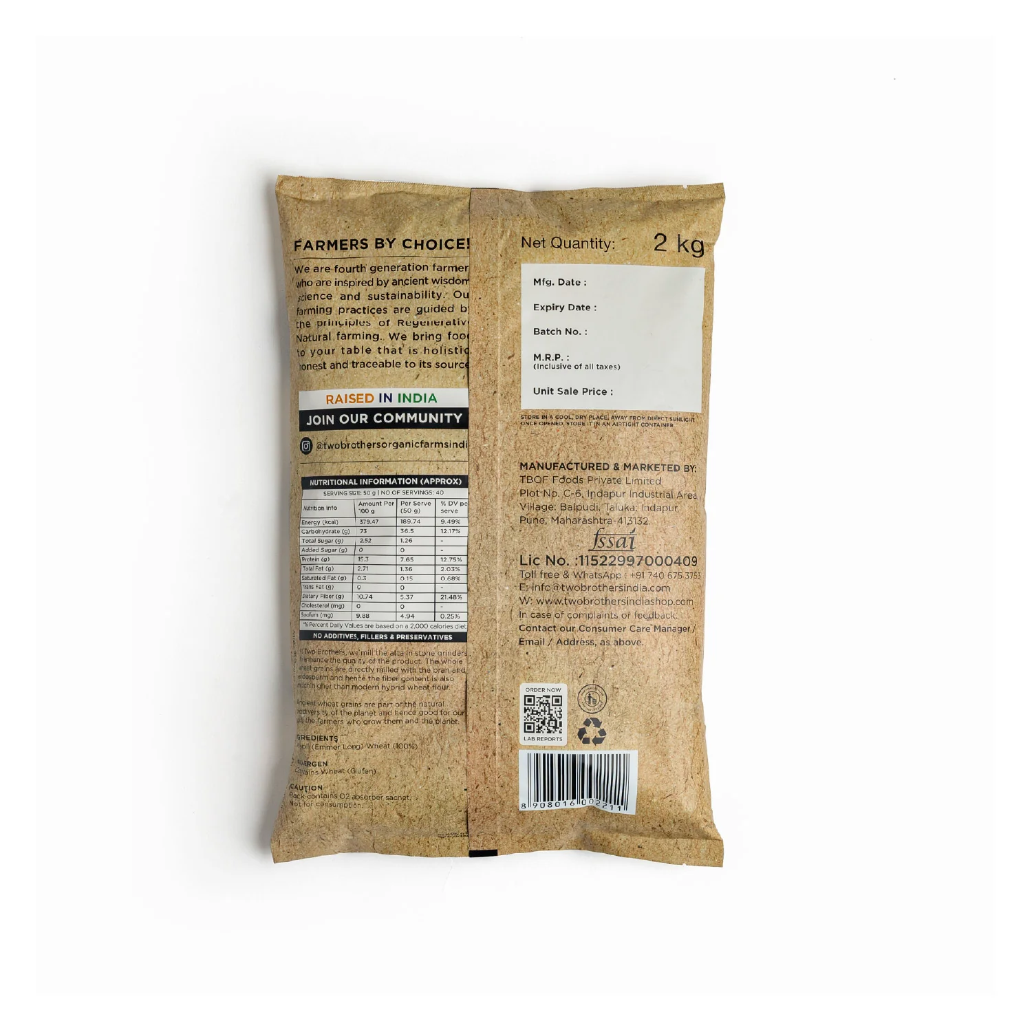 Khapli Wheat Atta (Emmer Wheat Flour) Atta Stone Ground - Image 16