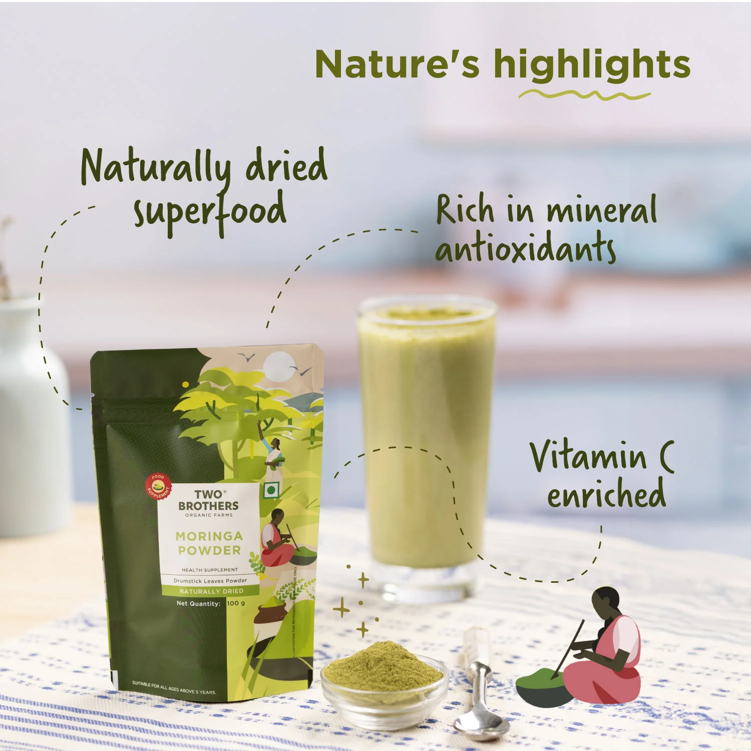 Moringa Powder, Chemical-Free Lab-Tested - Image 3